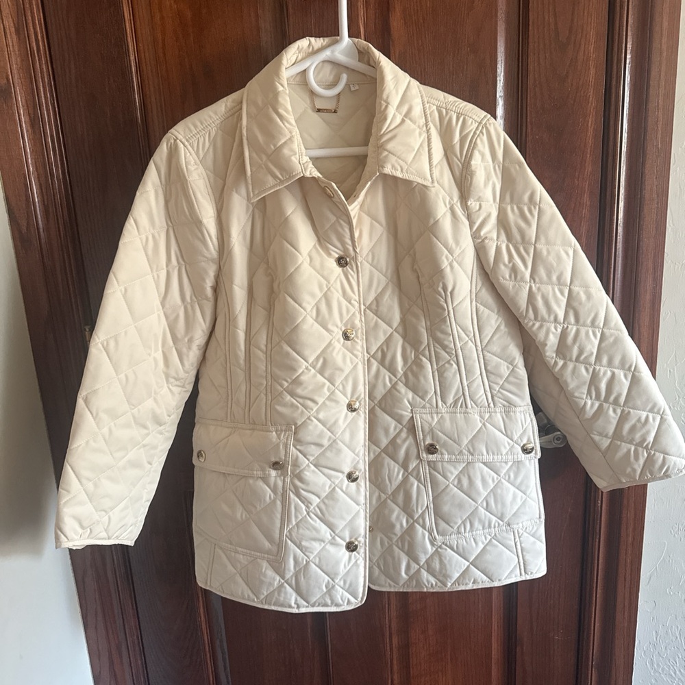 Chico's Beige Quilted Puffer Jacket